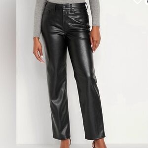 NWT Women’s Black Old Navy High Wasted OG Faux Leather Pants